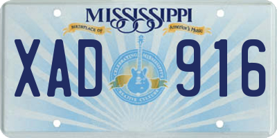 MS license plate XAD916