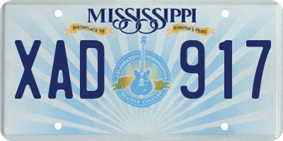 MS license plate XAD917