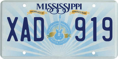 MS license plate XAD919