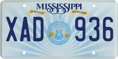 MS license plate XAD936