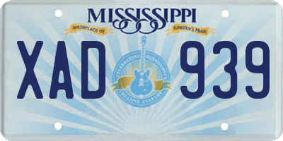MS license plate XAD939