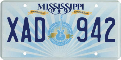 MS license plate XAD942