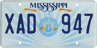 MS license plate XAD947