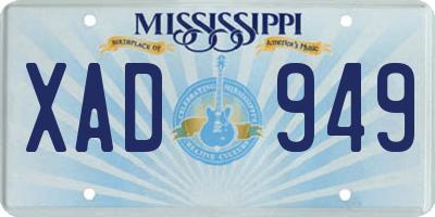 MS license plate XAD949
