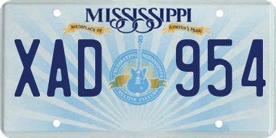 MS license plate XAD954