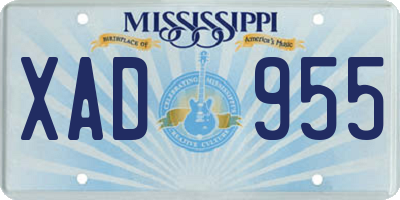 MS license plate XAD955