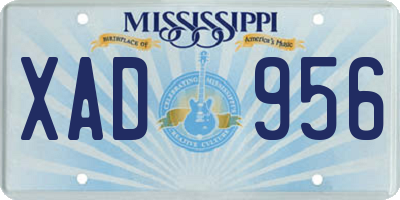 MS license plate XAD956