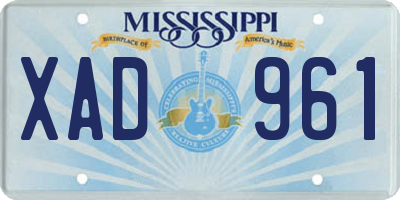 MS license plate XAD961