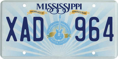 MS license plate XAD964