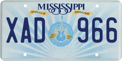 MS license plate XAD966