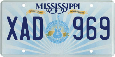 MS license plate XAD969