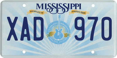 MS license plate XAD970