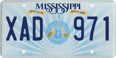 MS license plate XAD971
