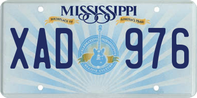 MS license plate XAD976
