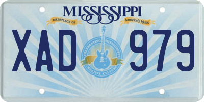 MS license plate XAD979