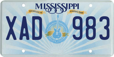 MS license plate XAD983
