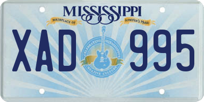 MS license plate XAD995