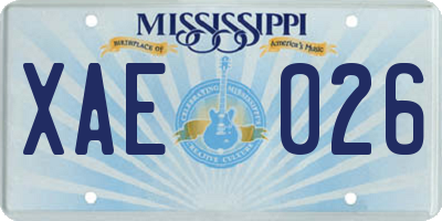 MS license plate XAE026