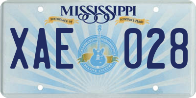 MS license plate XAE028