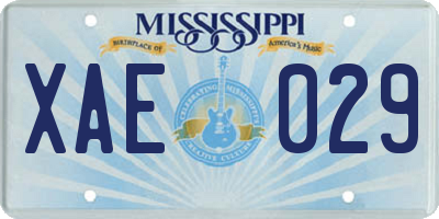 MS license plate XAE029