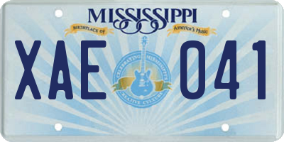 MS license plate XAE041