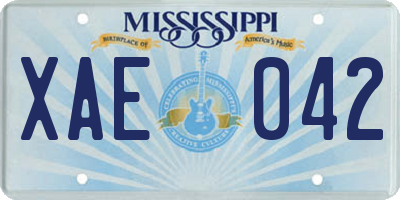 MS license plate XAE042