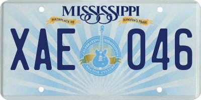 MS license plate XAE046