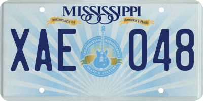 MS license plate XAE048