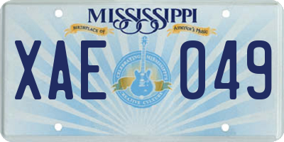 MS license plate XAE049