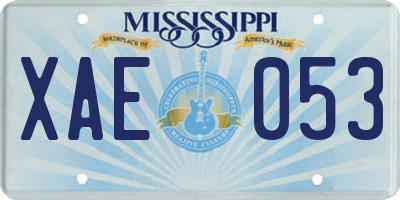 MS license plate XAE053
