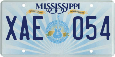 MS license plate XAE054