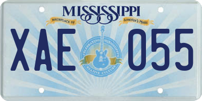 MS license plate XAE055