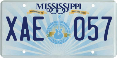 MS license plate XAE057