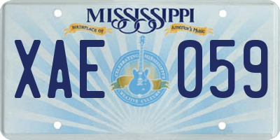 MS license plate XAE059