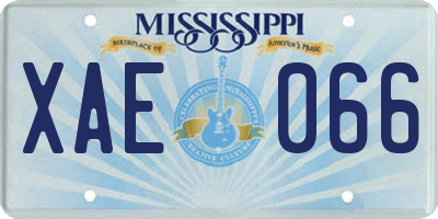 MS license plate XAE066
