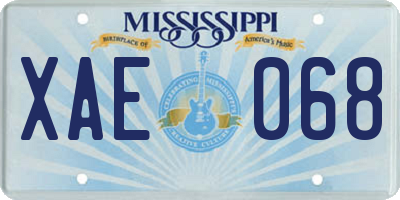 MS license plate XAE068