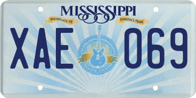 MS license plate XAE069