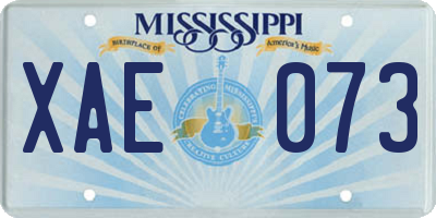 MS license plate XAE073