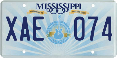 MS license plate XAE074