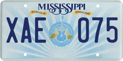 MS license plate XAE075