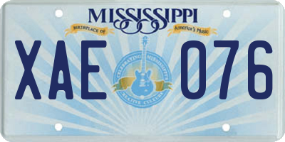 MS license plate XAE076