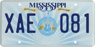 MS license plate XAE081