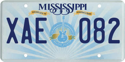 MS license plate XAE082