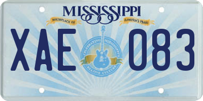 MS license plate XAE083