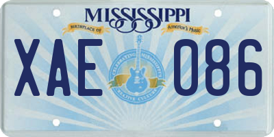 MS license plate XAE086