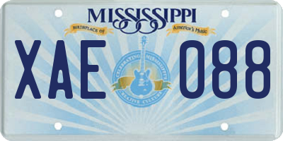 MS license plate XAE088