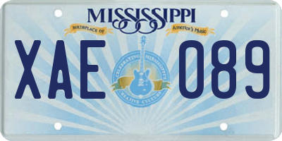 MS license plate XAE089
