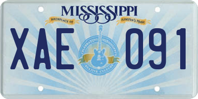MS license plate XAE091