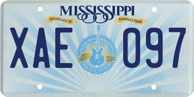 MS license plate XAE097