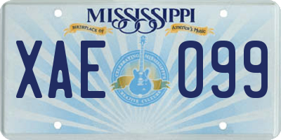 MS license plate XAE099